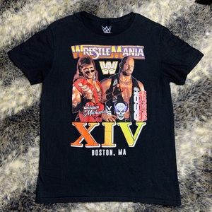 Men’s Medium Wreslemania XIV Graphic Print T-Shirt Black